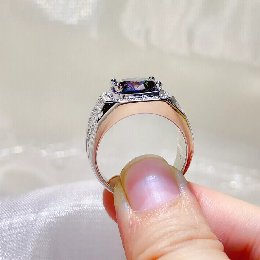5 Carat Sterling Silver Geometric Solitaire Moissanite Ring option 3