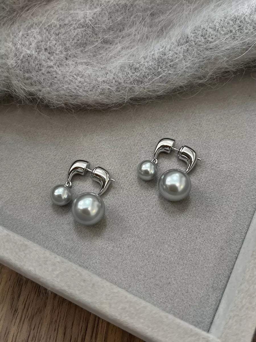 silver earrings with short and post-back