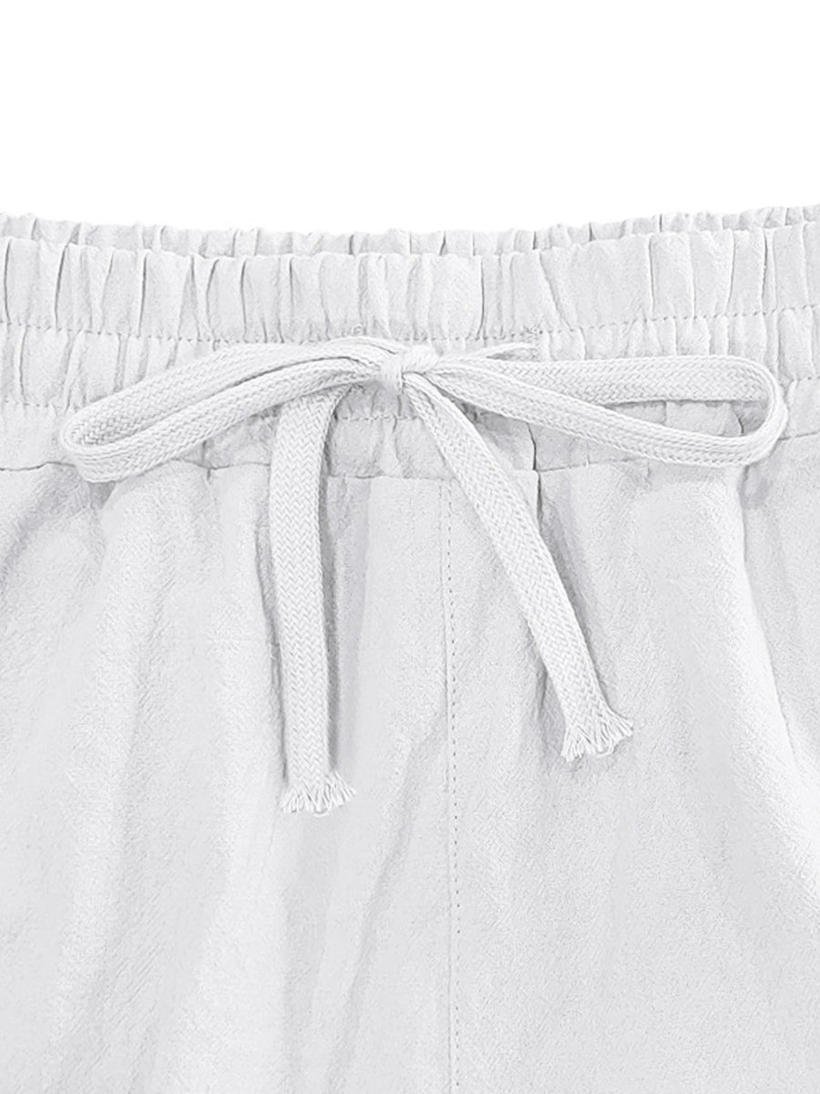 Men's Casual Drawstring Bermuda Shorts Plus Size in Light Blue, view 16