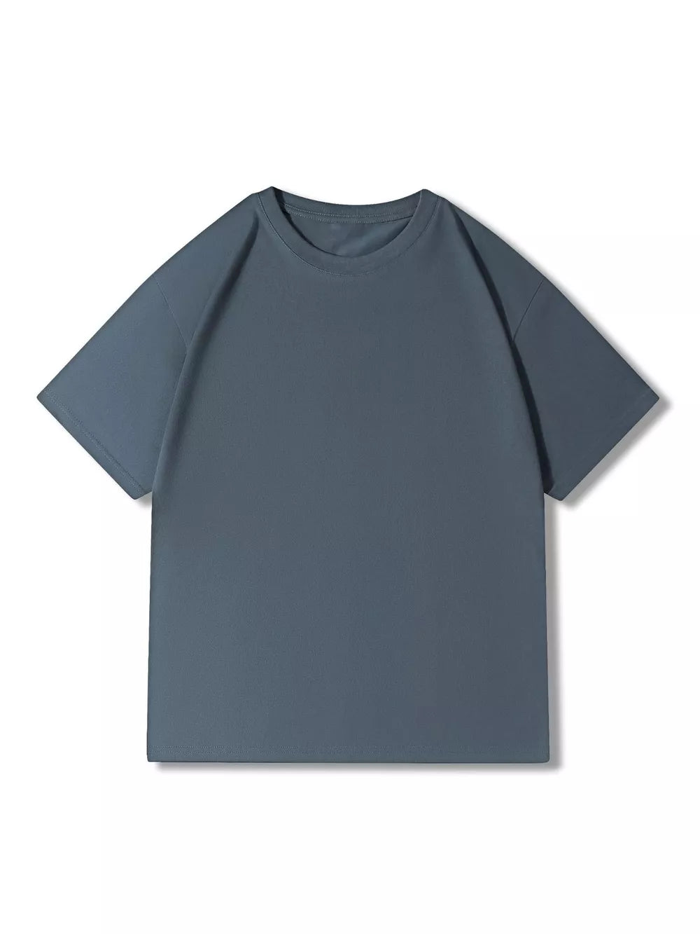 Men's gray 100% cotton crew neck t-shirt with short sleeves.