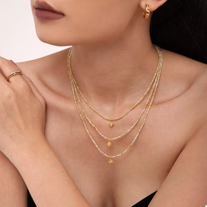 18K Gold-Plated,Natural stone,Stainless Steel Care instructions: 1 necklace in Gold with straight silhouette