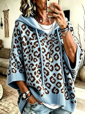 Dusty Blue pullover hoodie with hip-length and pullover