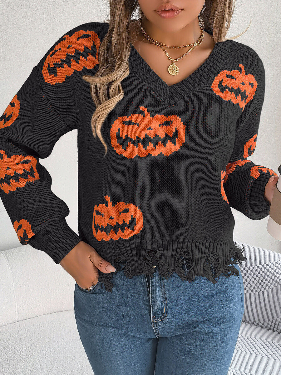 Orange pullover sweater