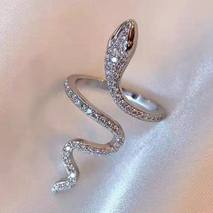 ring in clear with snake and adjustable
