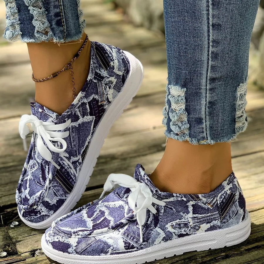 sneakers featuring abstract in Blue with Polyester,Rubber Imported Size &amp texture