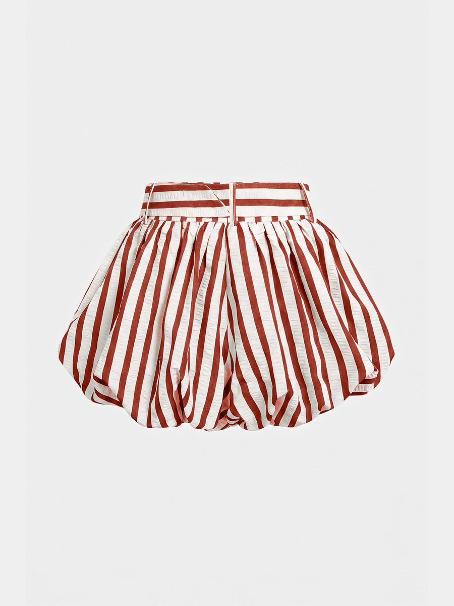 100% polyester Care instructions: Machine wash cold shorts in Deep Red with loose silhouette