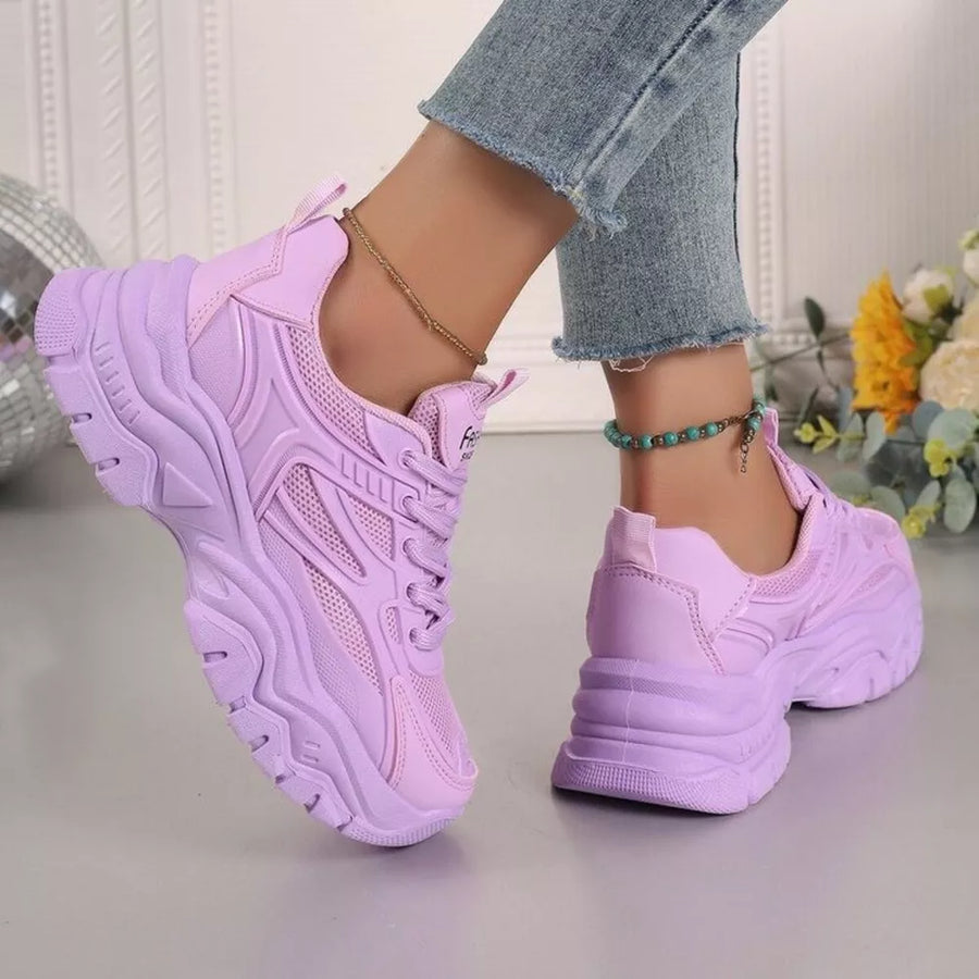 pink athletic shoes