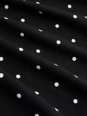 black flared mini dress with boat neck
