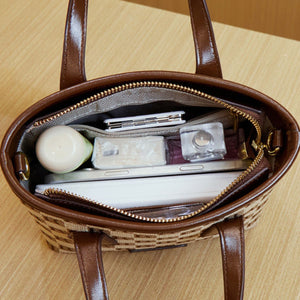 Vintage Monogram Crossbody Bag in Caramel with top handles
