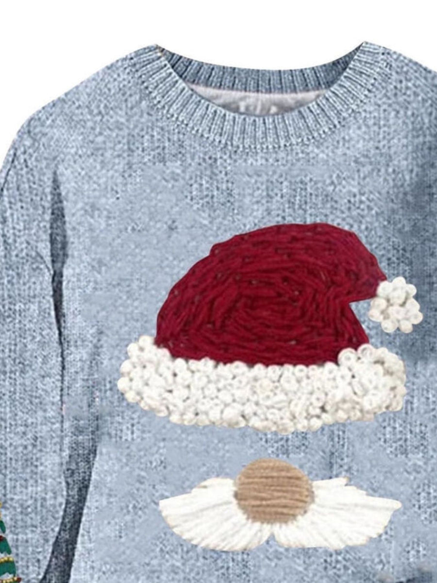 pullover sweater in Beige with dropped shoulder and hip-length