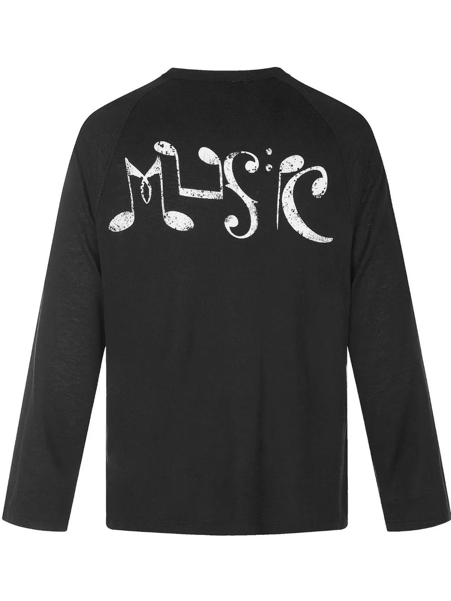 White Men's Graphic Long Sleeve T-shirt