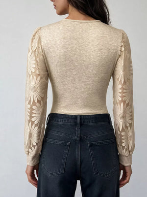 bodysuit featuring floral in Apricot with 83% polyester, 12% viscose, 5% elastane Care instructions: Machine wash cold