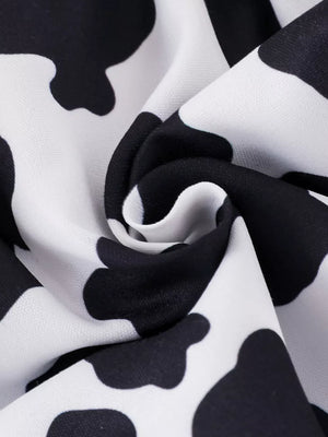 Children's Cow Print Ruffle Jumpsuit option 6