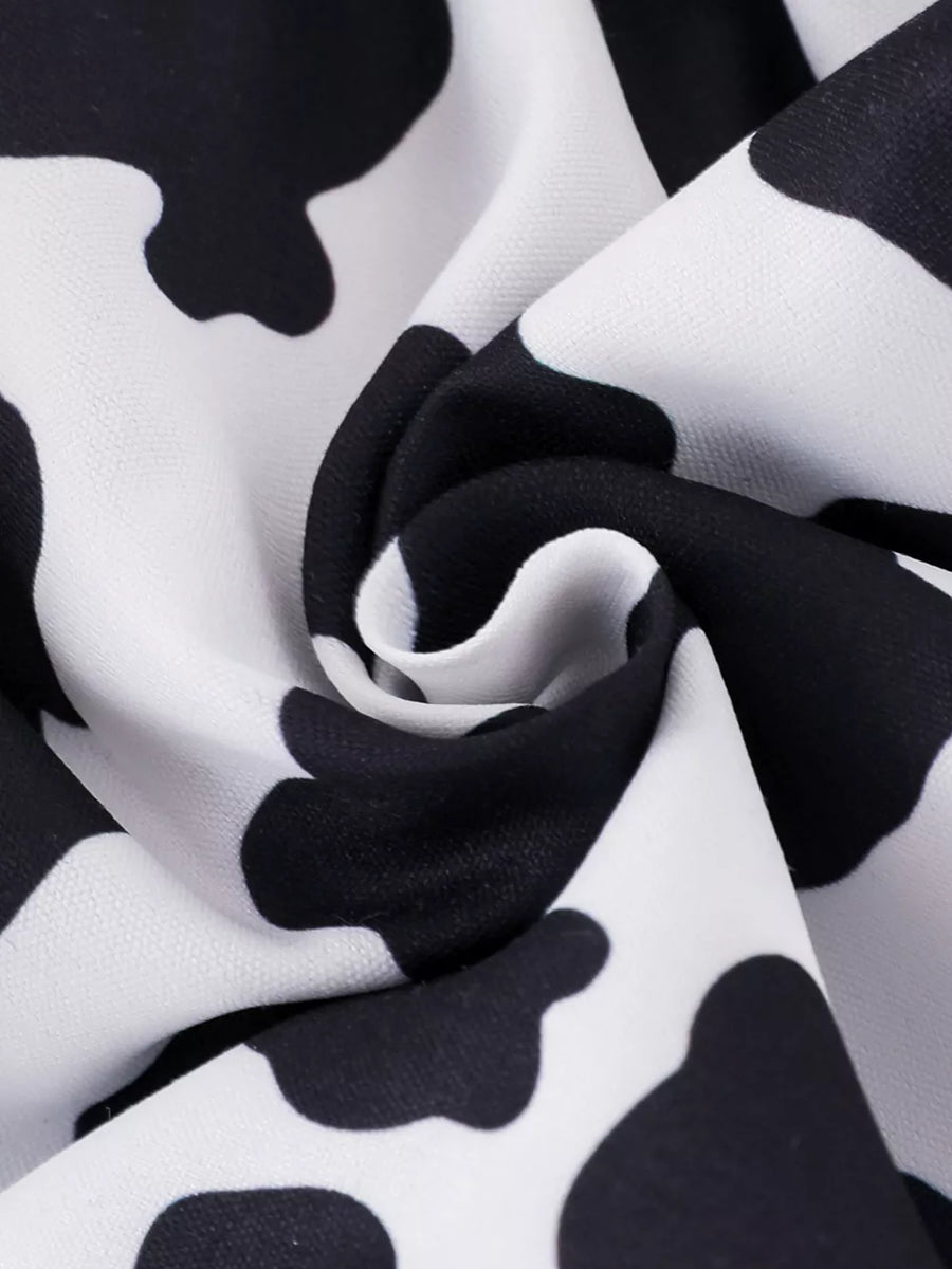 Children's Cow Print Ruffle Jumpsuit option 6