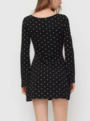 mini dress in Red with polka dot and ruched