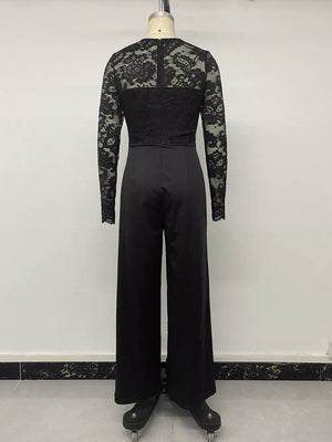 jumpsuit in Black with lace and full-length