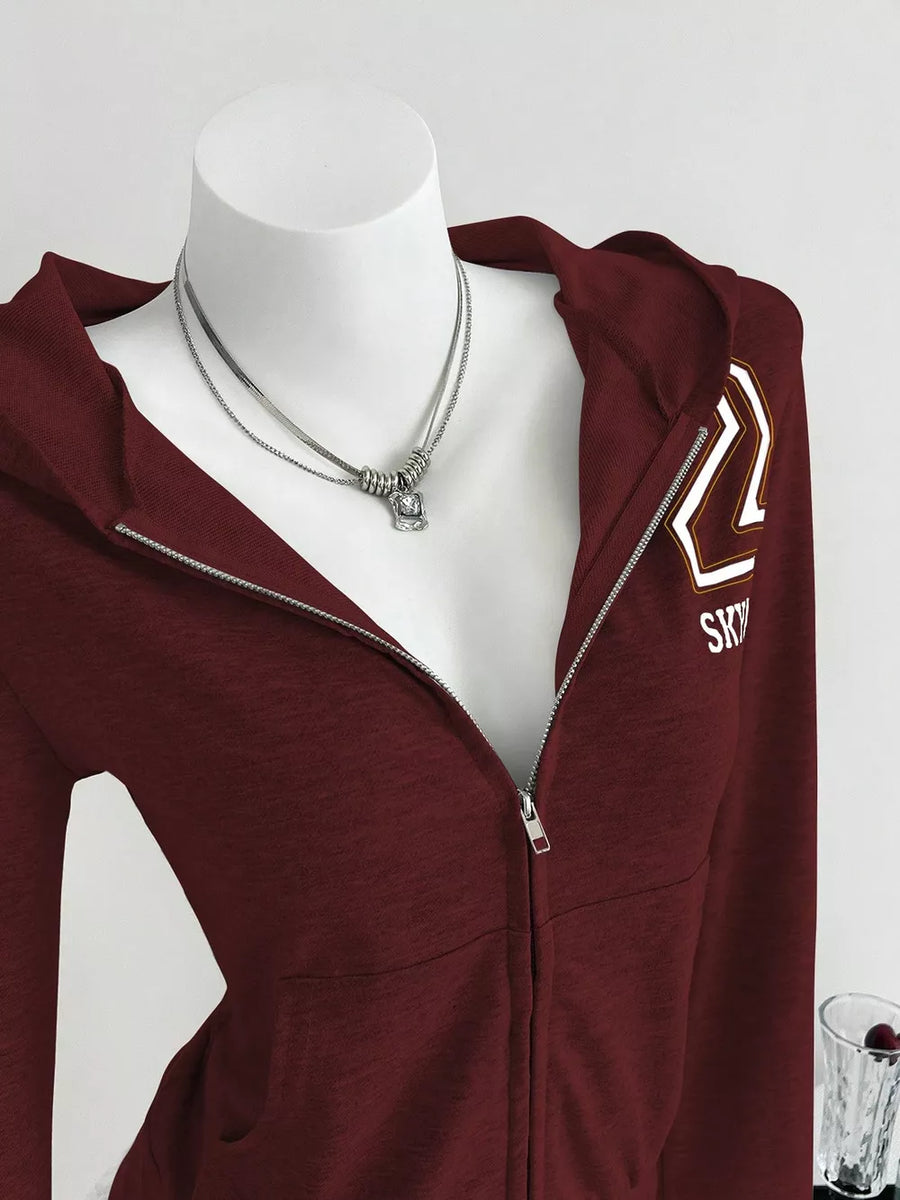 Zip Up Long Sleeve Hoodie in this colorway