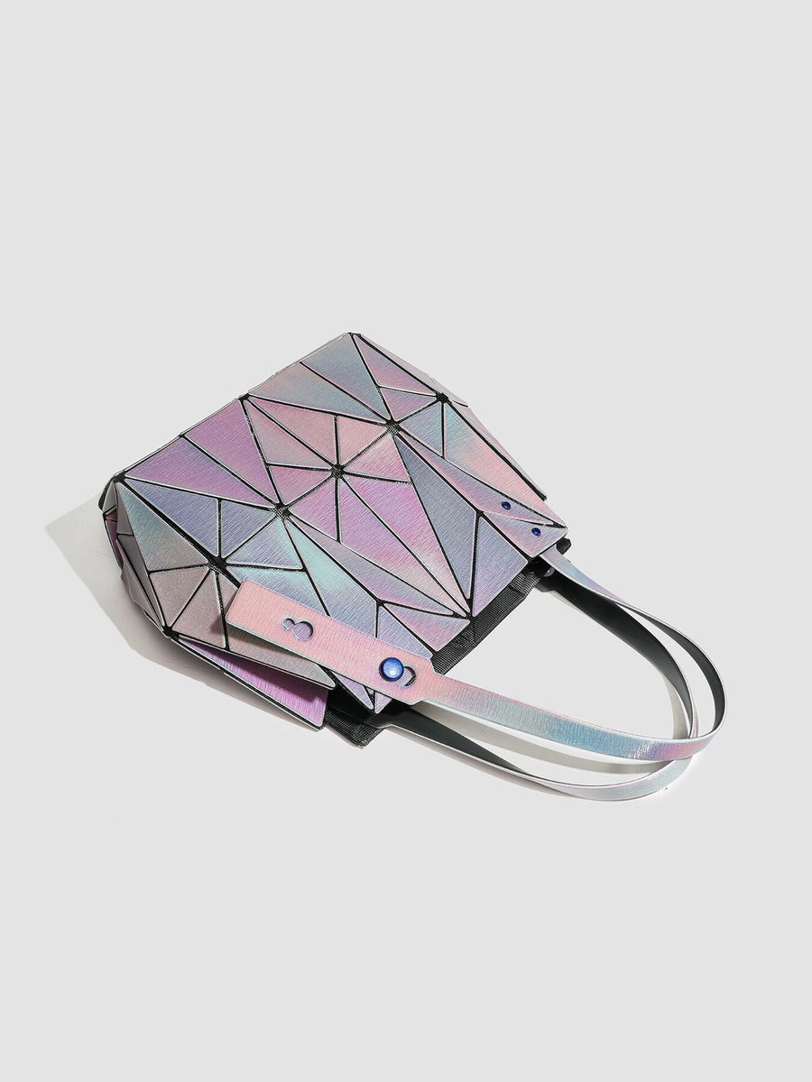 handbag featuring geometric in light pink with PVC Imported Size &amp texture