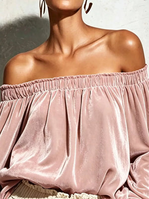 Black relaxed off-shoulder top with off-shoulder