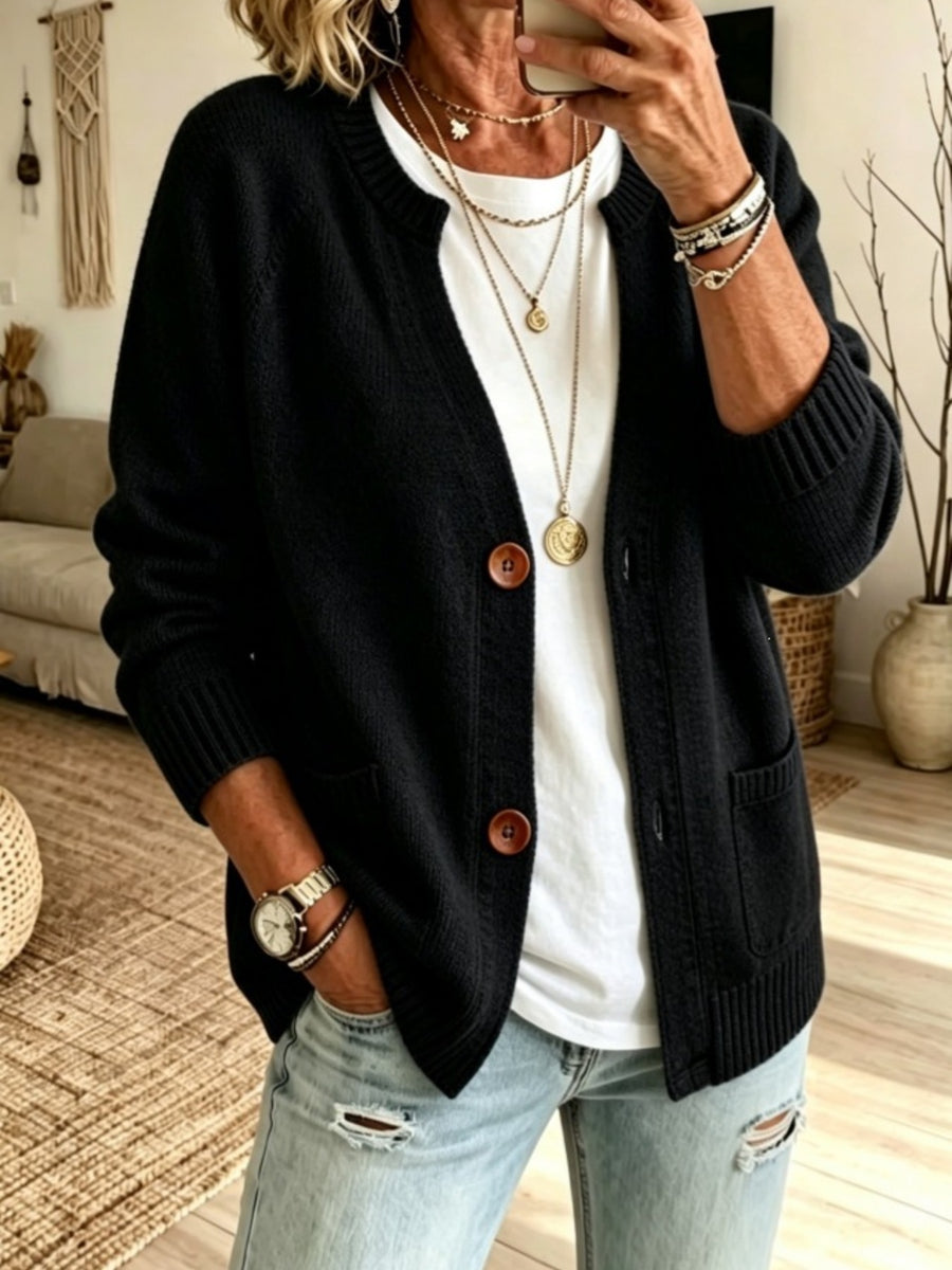 Sky Blue cardigan with pocketed and raglan sleeve