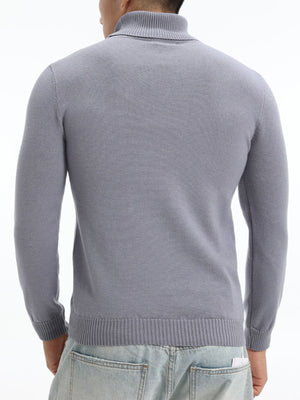 Army Green slim turtleneck sweater with turtleneck