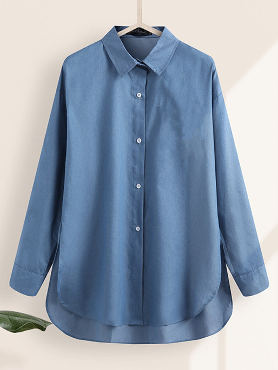 Pink oversized button-down shirt with collared