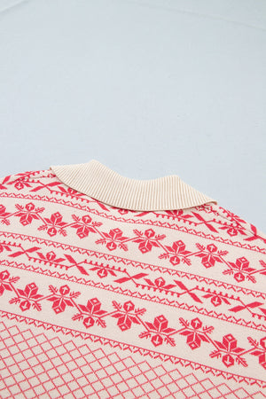 classic pullover sweater in Pale Blush with mock neck