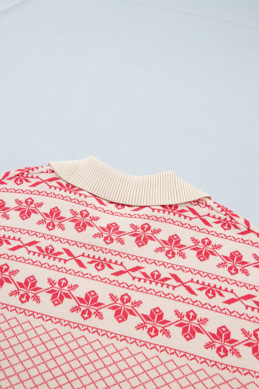 classic pullover sweater in Pale Blush with mock neck