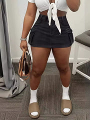 Cargo Pocket Mini Skirt in Khaki