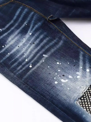 Men's Distressed Slim Fit Jeans option 5