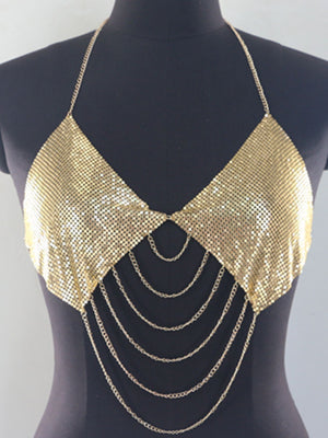 glam halter top in Black with halter