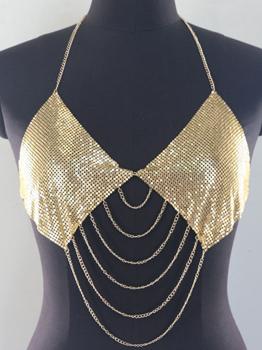 glam halter top in Black with halter