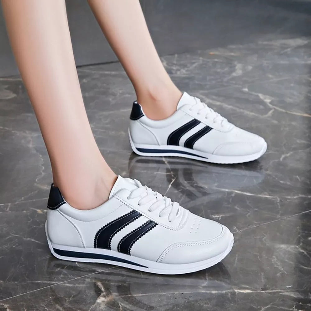 Wine Red Round Toe Lace Up Sneakers