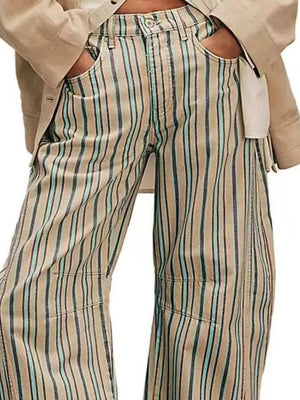 cream wide-leg wide-leg jeans with N/A