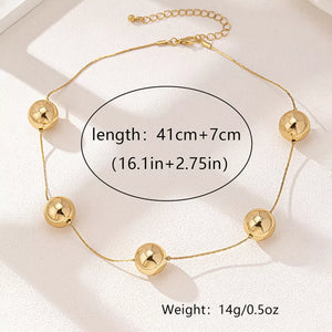 18k Gold-plated Golden Sphere Statement Necklace in gold with gold-plated