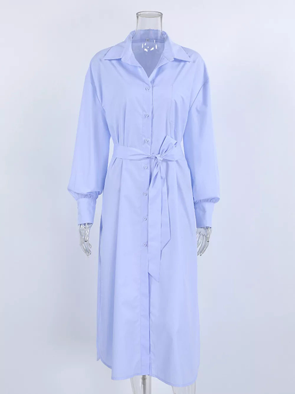 classic button-down shirt in Blue with collared