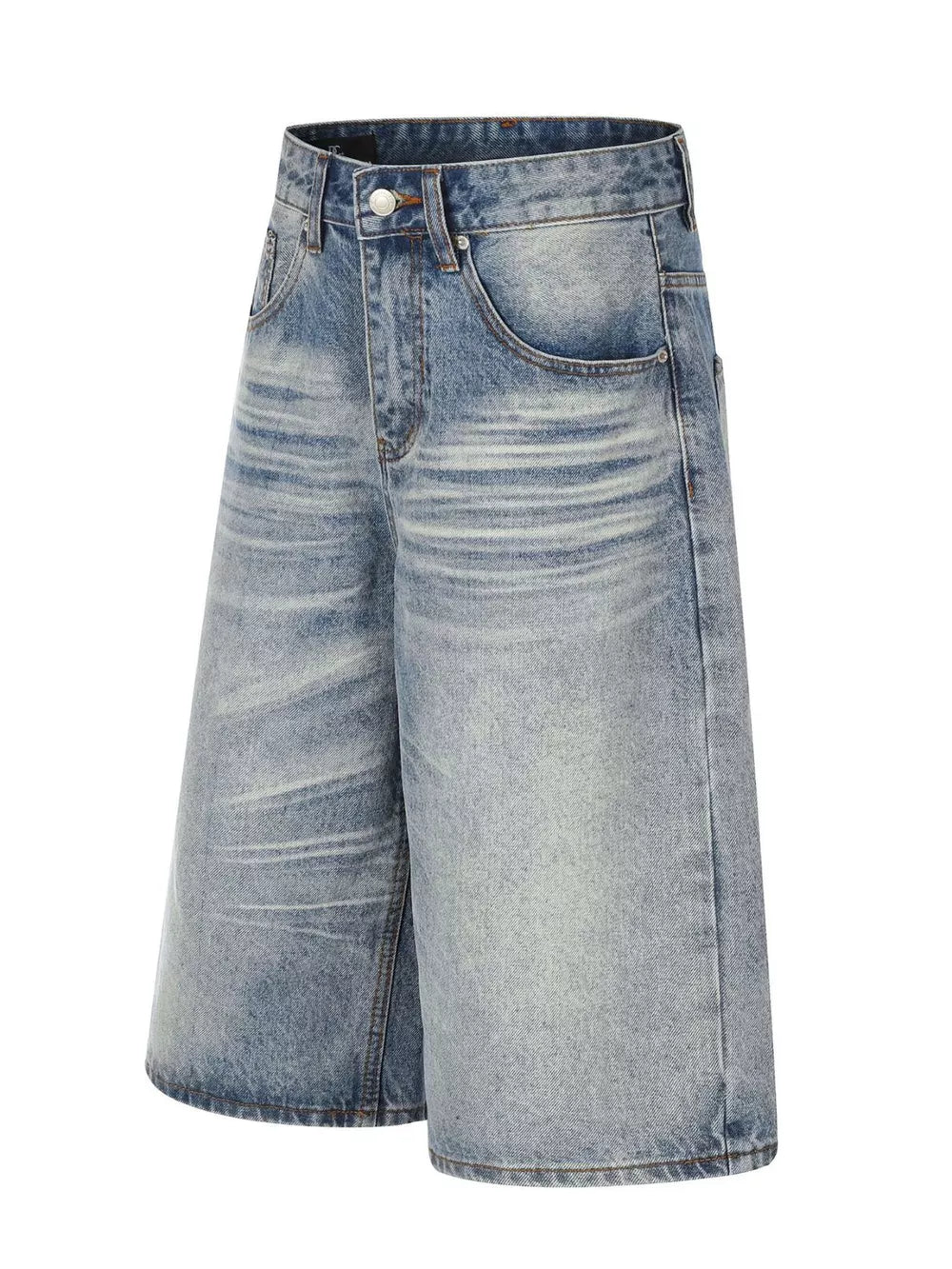 Men's Vintage Wash Wide Leg Denim Capris in this colorway