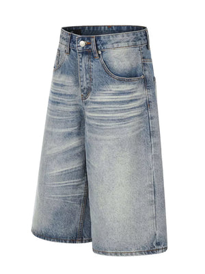 Men's Vintage Wash Wide Leg Denim Capris in this colorway