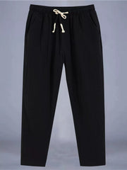 Men's Plus Size Drawstring Loose Fit Pants in Khaki