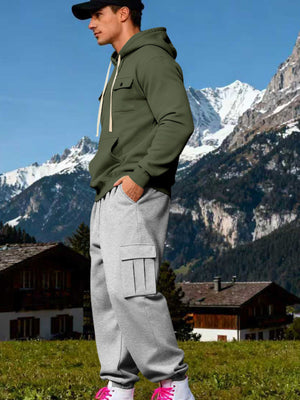 Men's Kangaroo Pocket Hoodie & Sweatpants Set