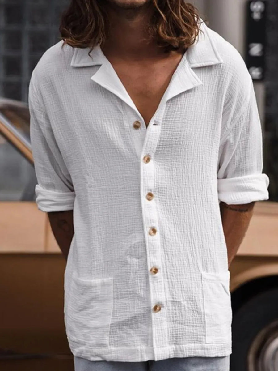 Men's Relaxed Fit Full Button-up Shirt Plus Size in this colorway