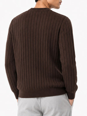 crewneck sweater featuring ribbed in Dark Gray with 95%polyester,5%spandex Care instructions: Machine wash cold texture