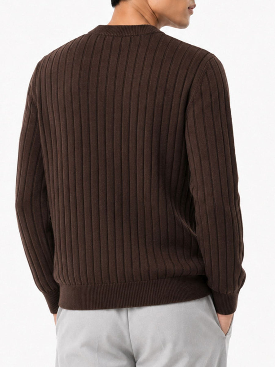 crewneck sweater featuring ribbed in Dark Gray with 95%polyester,5%spandex Care instructions: Machine wash cold texture