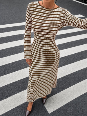 brown sweater dress with maxi and pullover