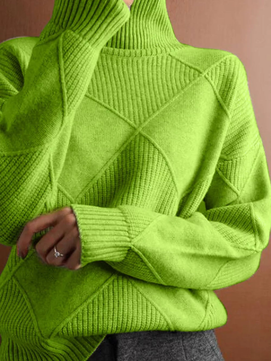 classic turtleneck sweater in Tangerine with turtleneck