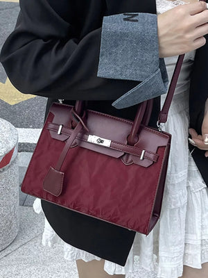 Textured Leather Top-handle Handbag option 7
