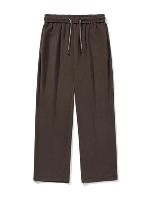 Oversized coffee brown lounge trousers with drawstring waist and wide leg