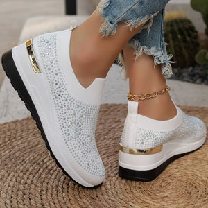 Sky Blue sneakers featuring rhinestone embellishment and rhinestone-embellished