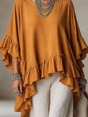 bohemian blouse in Dusty Pink with round neck