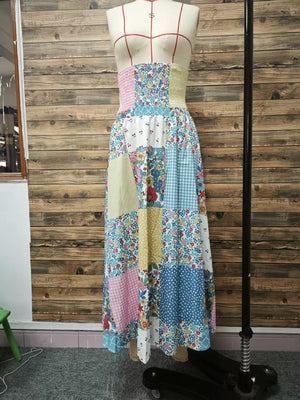 Floral maxi skirt with maxi and elastic